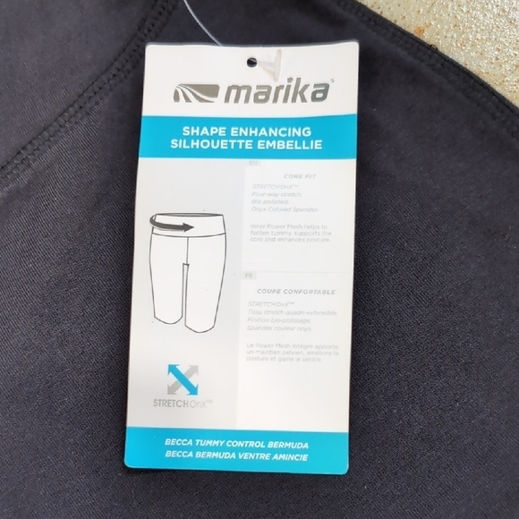 NWT Marika | Stretchy Black Bike Athletic Shorts with Wide Waistband Size L - Picture 2 of 8